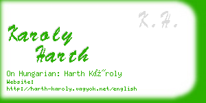 karoly harth business card